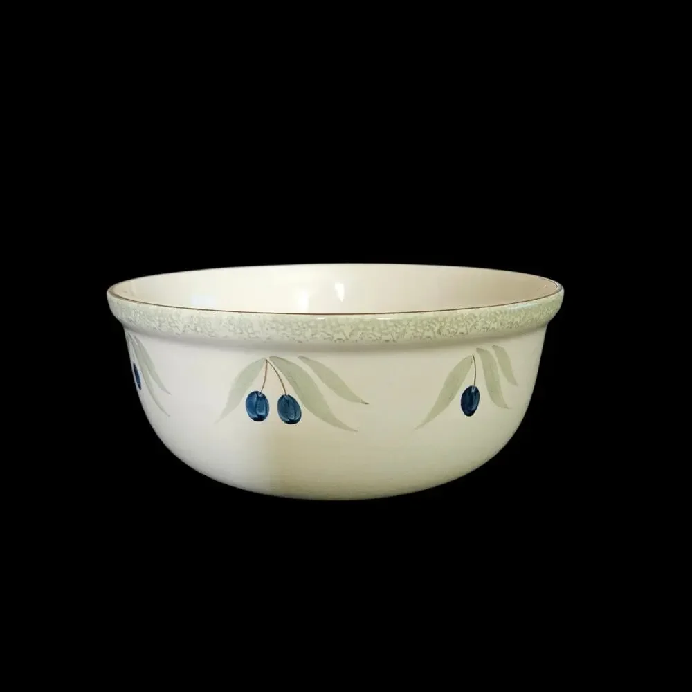 Pier 1 Katerini Hand Painted Earthenware Olive Mixing Serving Bowl Slovenia